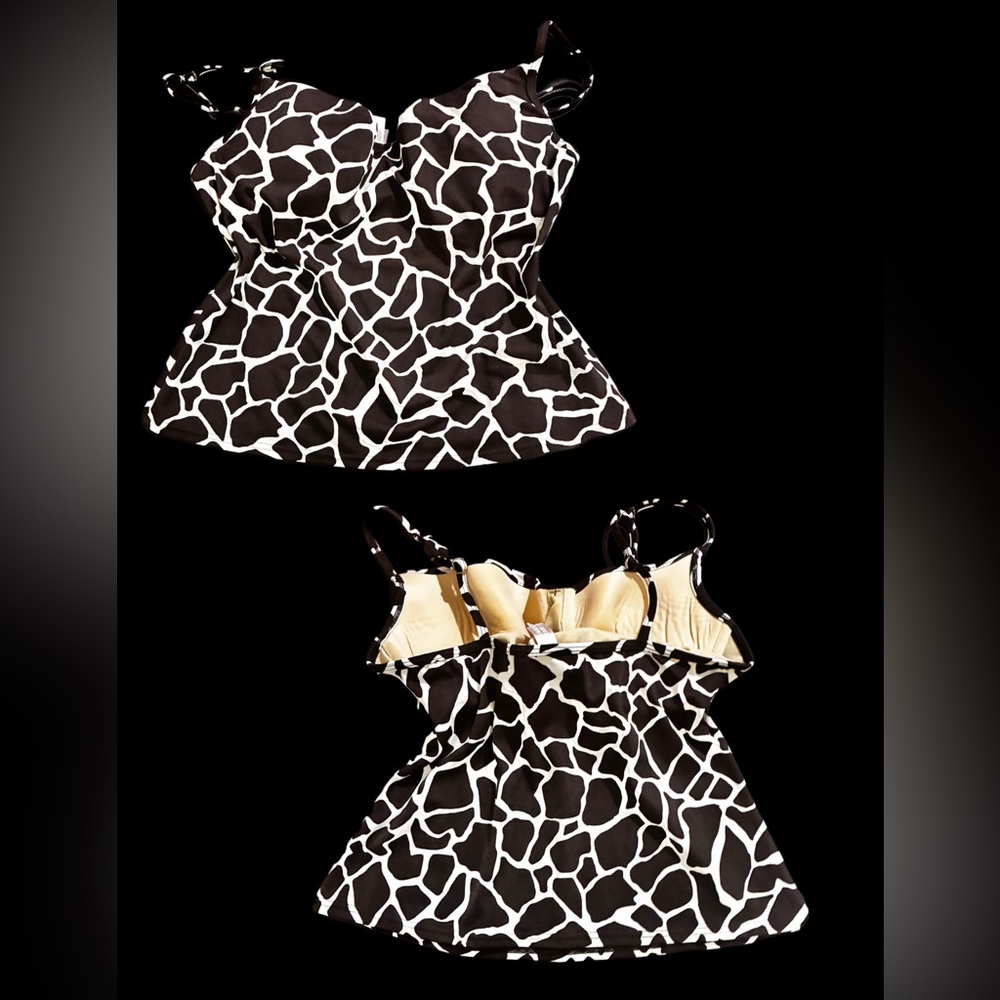 RARE Victoria's Secret Brown and white giraffe print tankini